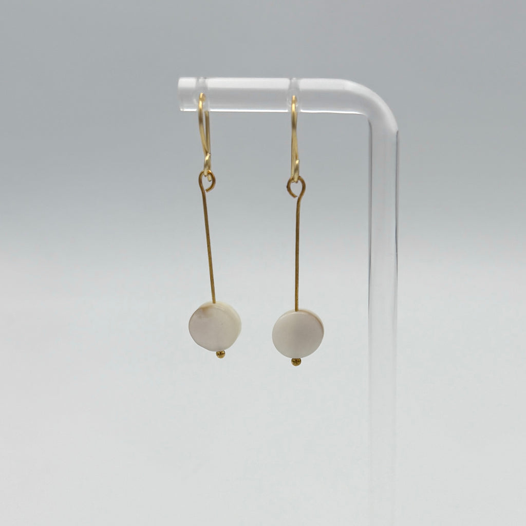 Delia Earrings White