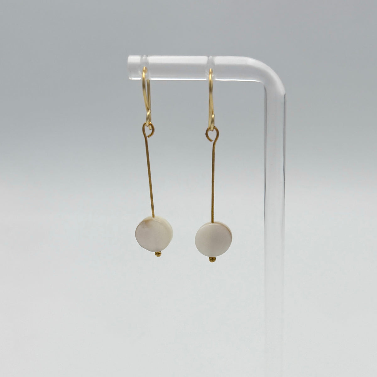 Delia Earrings White