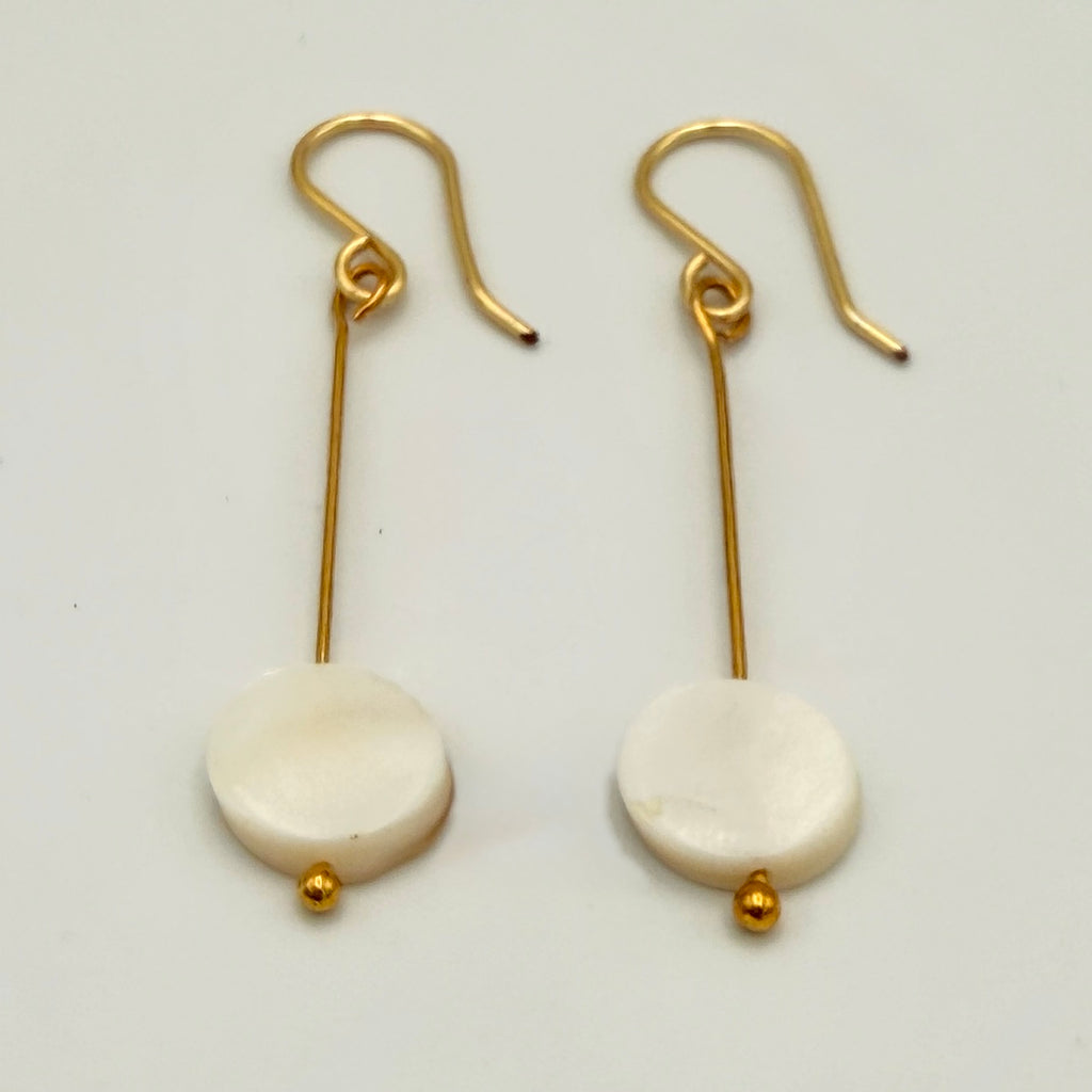 Delia Earrings White