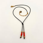Jessie Orange & Black Cord Necklace
