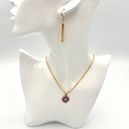 Leah Flower Necklace Purple